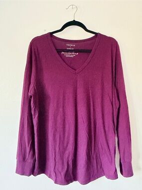 Torrid Women's V Neck Shirt in Plum Size 1